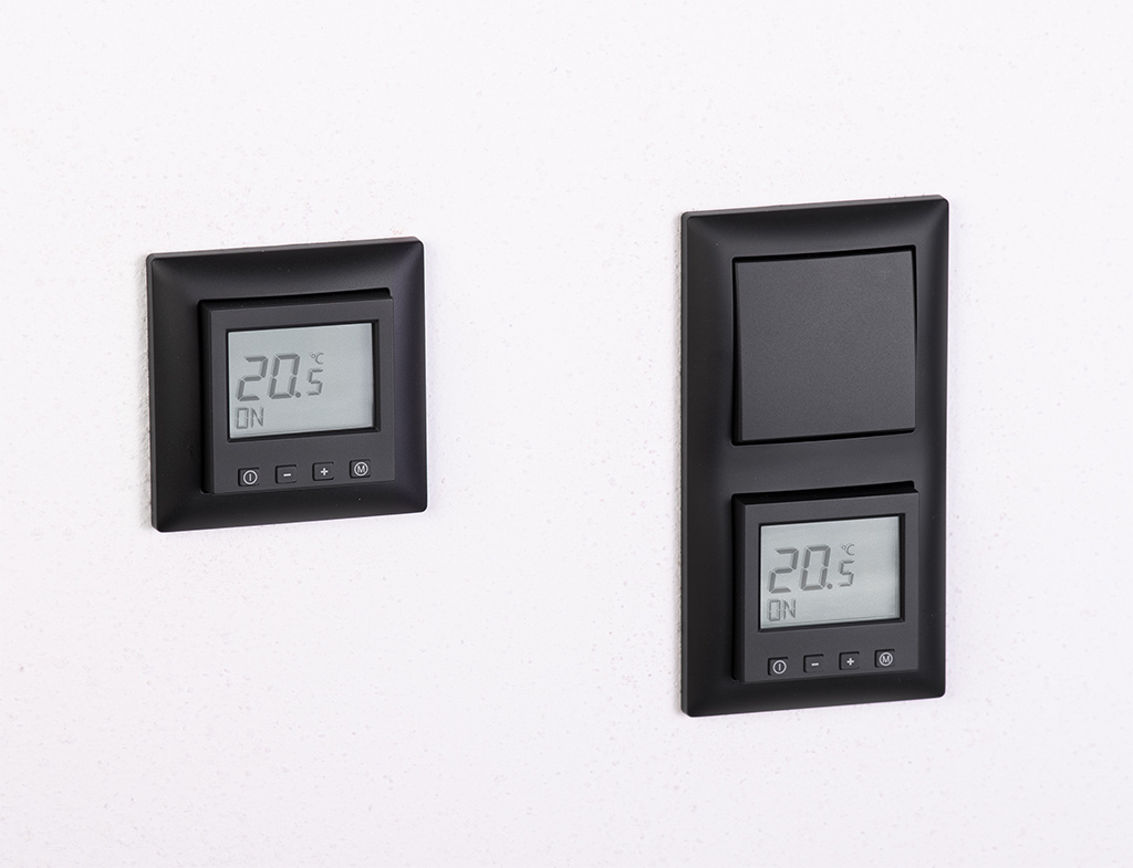 Bild von ERD-55 Raumtemperaturregler Digital im Schalterprogramm Busch-Jaeger balance SI - schwarz (matt)